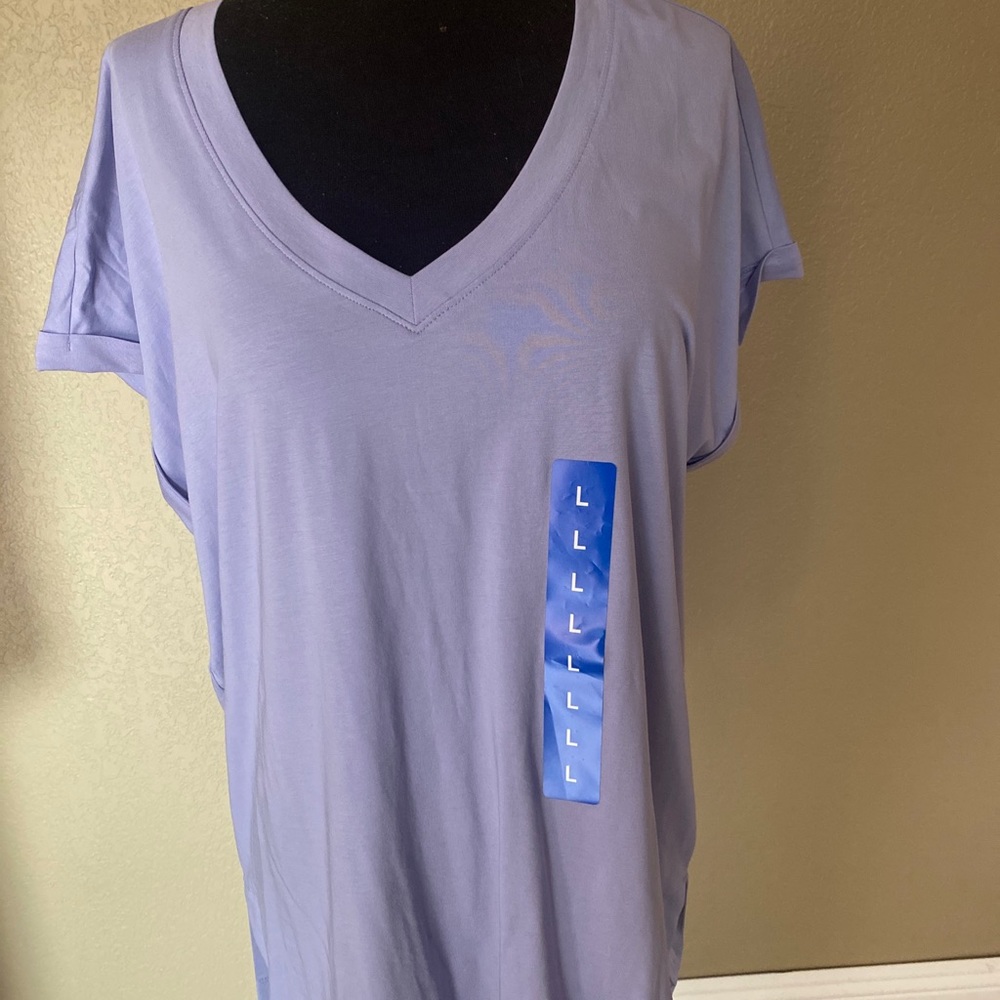 Banana Republic Women's  V Neck Tee Short Sleeve T Shirt Purple Size Large